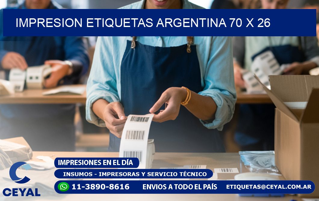 IMPRESION ETIQUETAS ARGENTINA 70 x 26