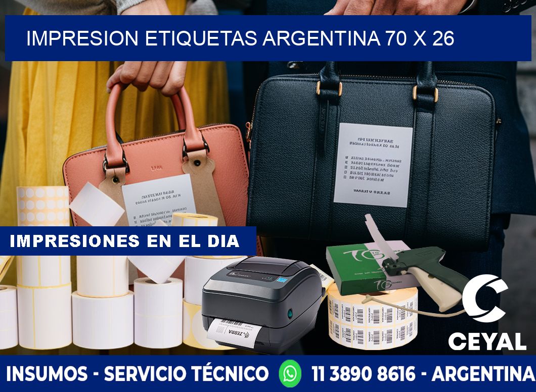 IMPRESION ETIQUETAS ARGENTINA 70 x 26