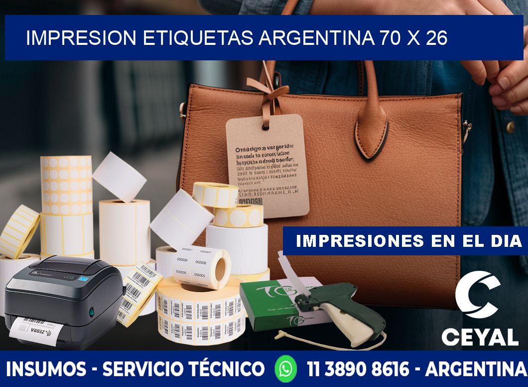 IMPRESION ETIQUETAS ARGENTINA 70 x 26