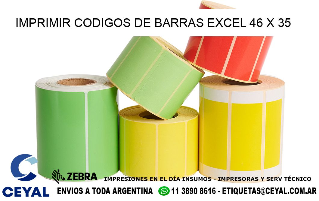 IMPRIMIR CODIGOS DE BARRAS EXCEL 46 x 35