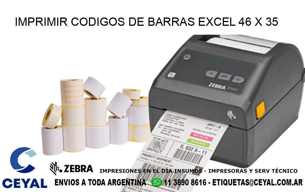 IMPRIMIR CODIGOS DE BARRAS EXCEL 46 x 35