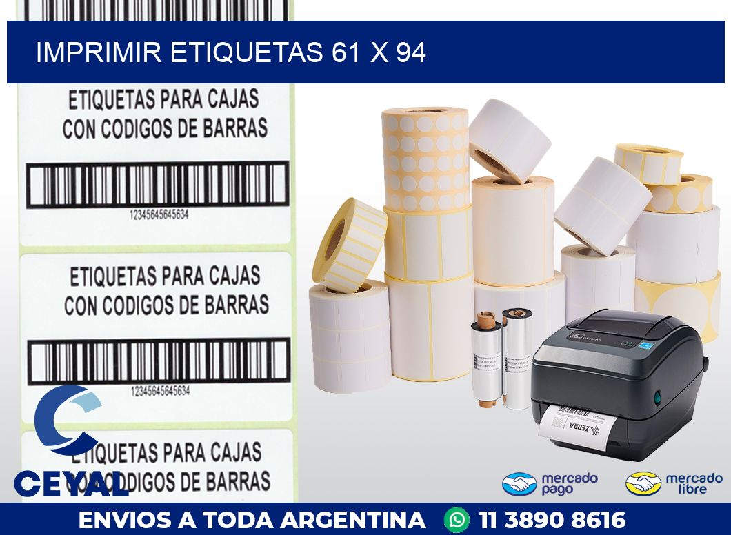 IMPRIMIR ETIQUETAS 61 x 94