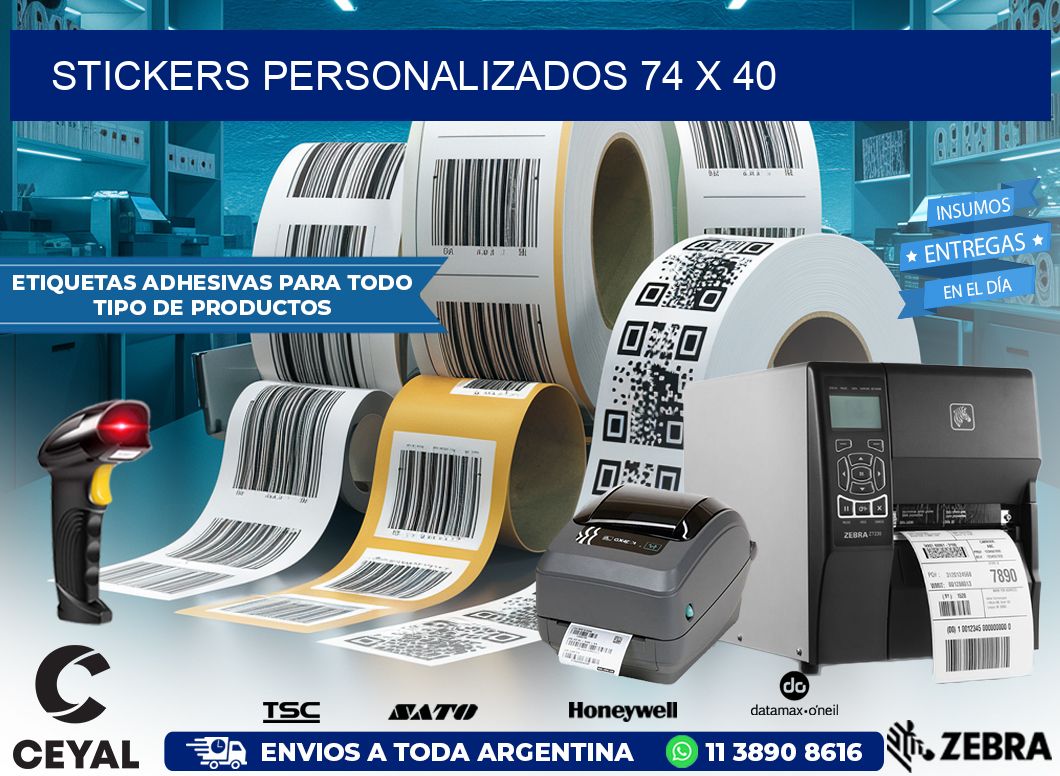 STICKERS PERSONALIZADOS 74 x 40