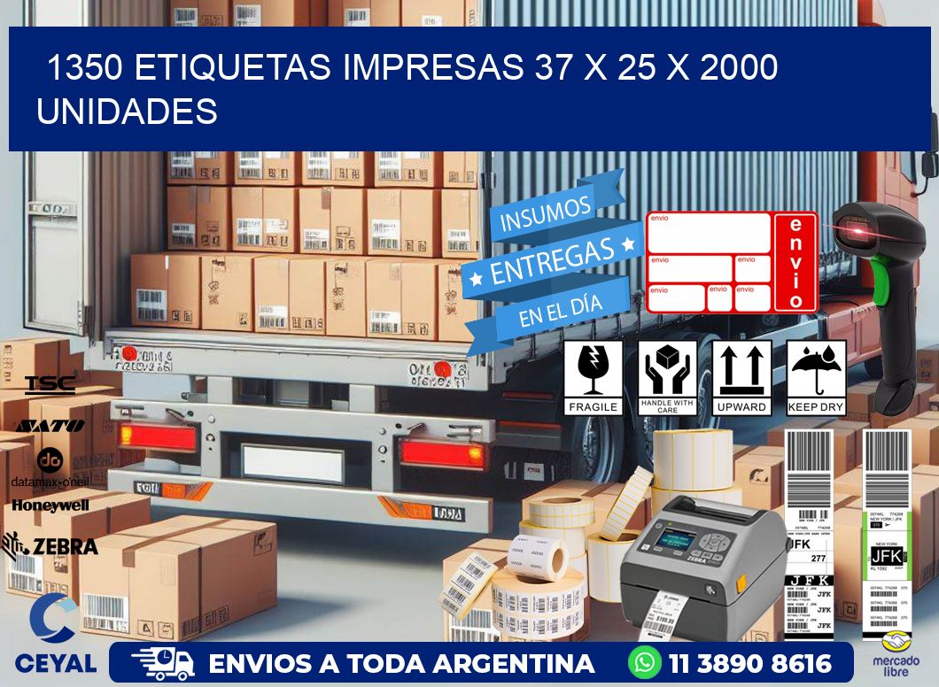 1350 ETIQUETAS IMPRESAS 37 x 25 X 2000 UNIDADES