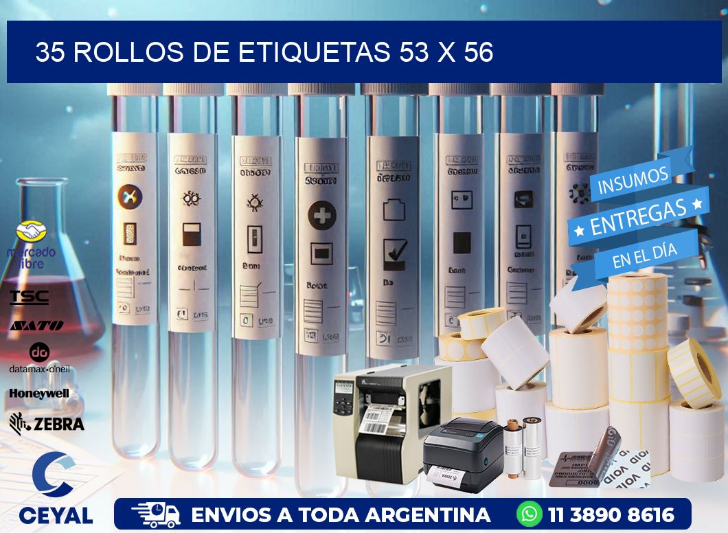 35 ROLLOS DE ETIQUETAS 53 x 56