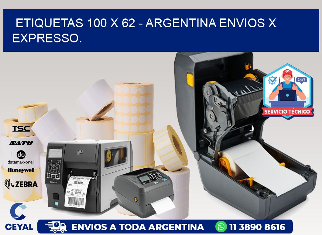 ETIQUETAS 100 x 62 - ARGENTINA ENVIOS X EXPRESSO.