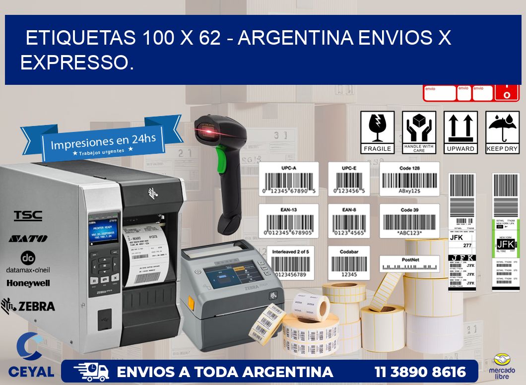 ETIQUETAS 100 x 62 – ARGENTINA ENVIOS X EXPRESSO.