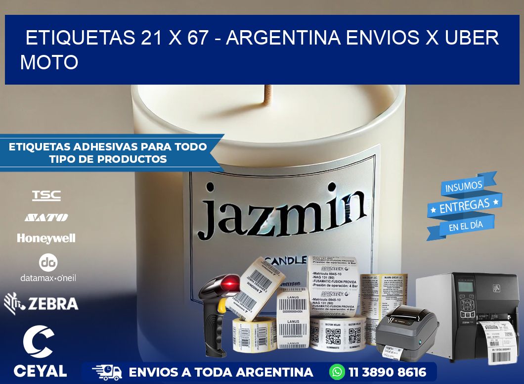 ETIQUETAS 21 x 67 – ARGENTINA ENVIOS X UBER MOTO