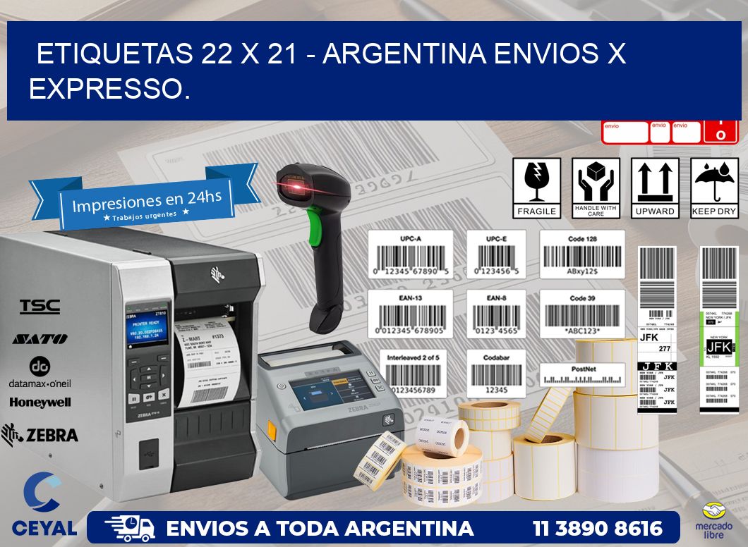 ETIQUETAS 22 x 21 – ARGENTINA ENVIOS X EXPRESSO.