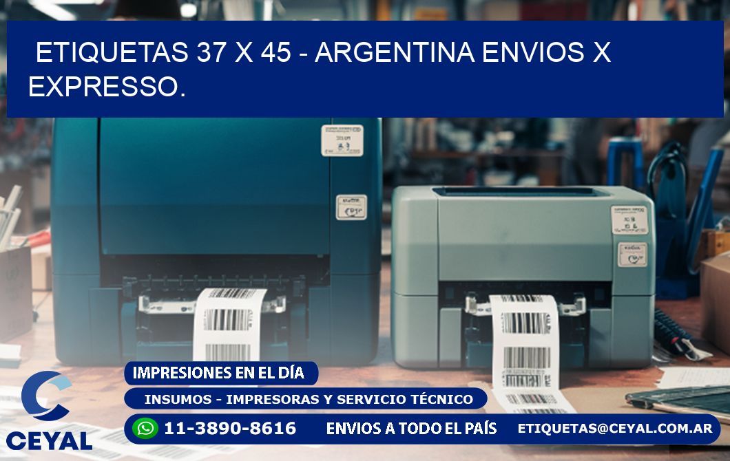 ETIQUETAS 37 x 45 - ARGENTINA ENVIOS X EXPRESSO.