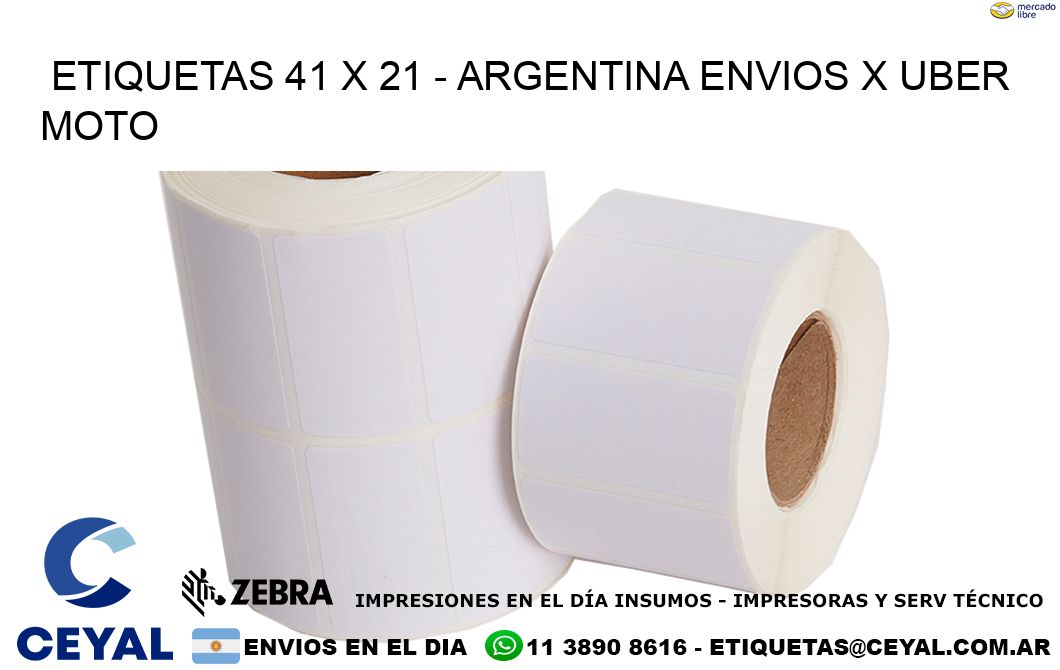 ETIQUETAS 41 x 21 – ARGENTINA ENVIOS X UBER MOTO