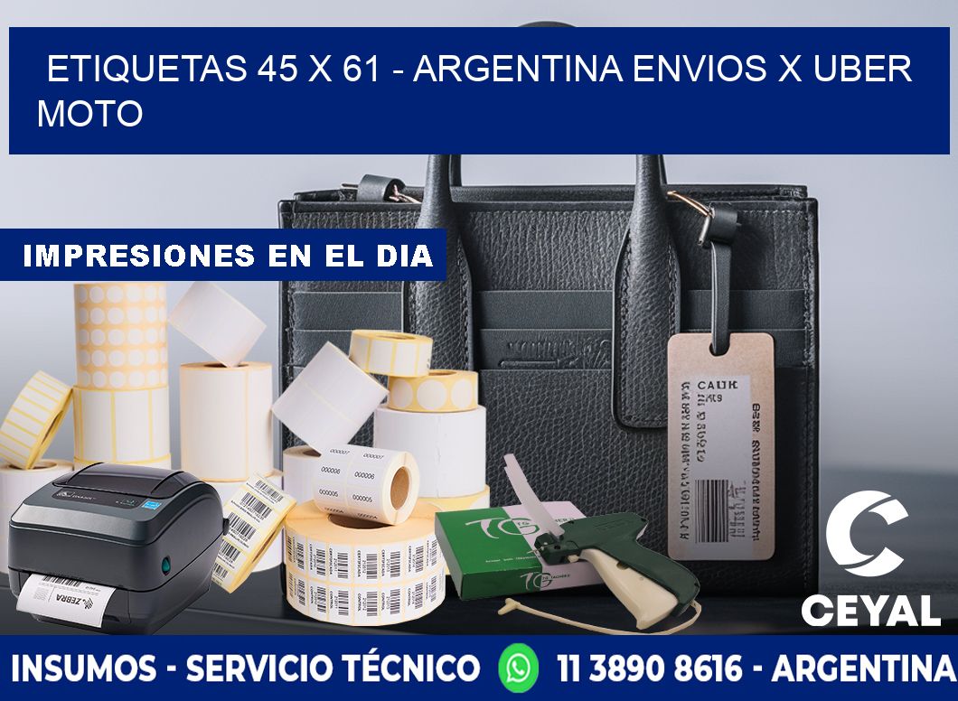 ETIQUETAS 45 x 61 - ARGENTINA ENVIOS X UBER MOTO