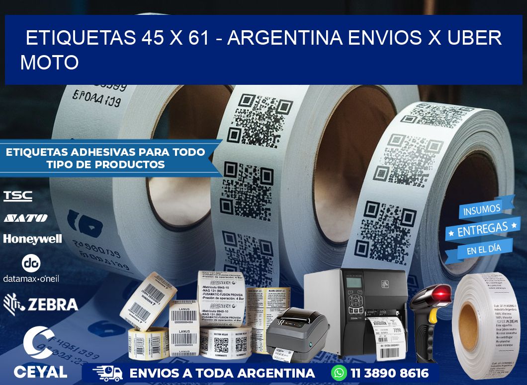 ETIQUETAS 45 x 61 – ARGENTINA ENVIOS X UBER MOTO