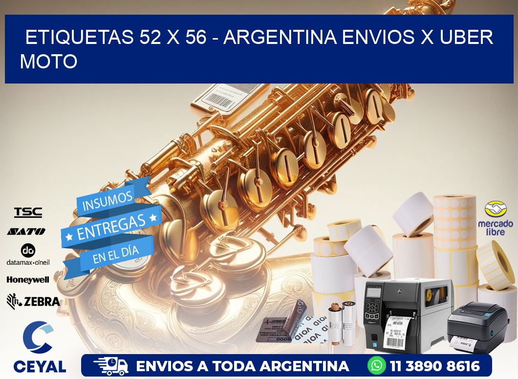 ETIQUETAS 52 x 56 - ARGENTINA ENVIOS X UBER MOTO