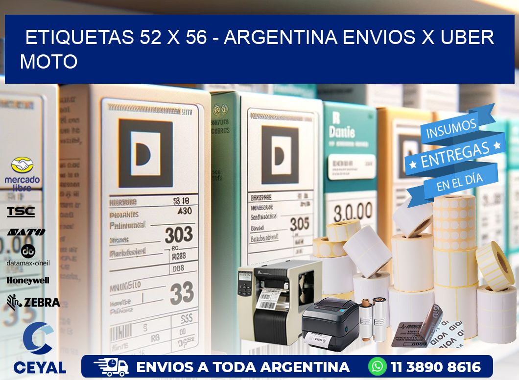 ETIQUETAS 52 x 56 – ARGENTINA ENVIOS X UBER MOTO