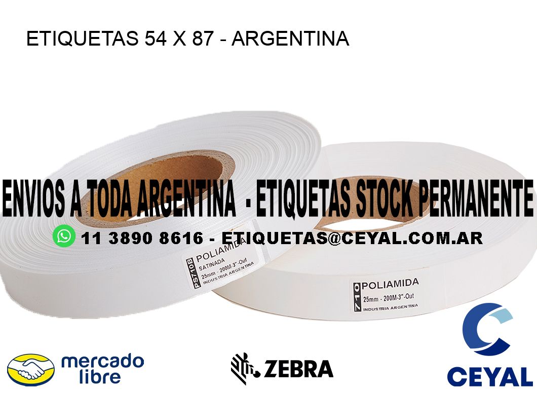 ETIQUETAS 54 x 87 - ARGENTINA