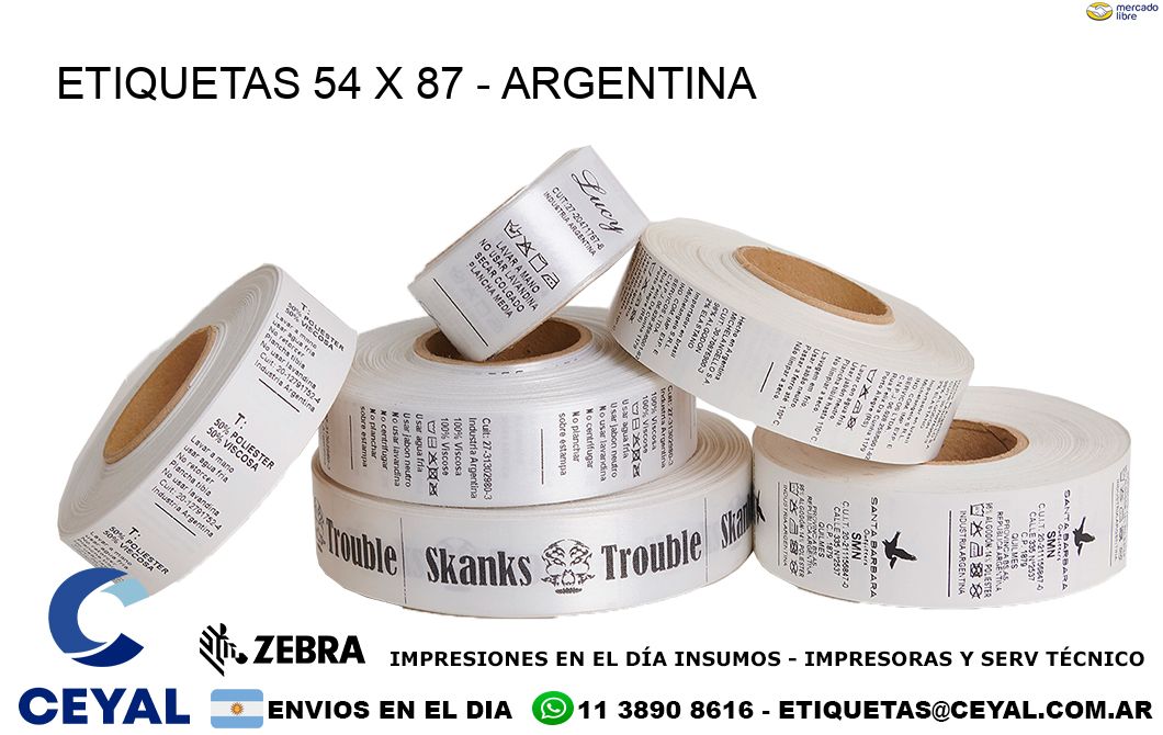 ETIQUETAS 54 x 87 - ARGENTINA