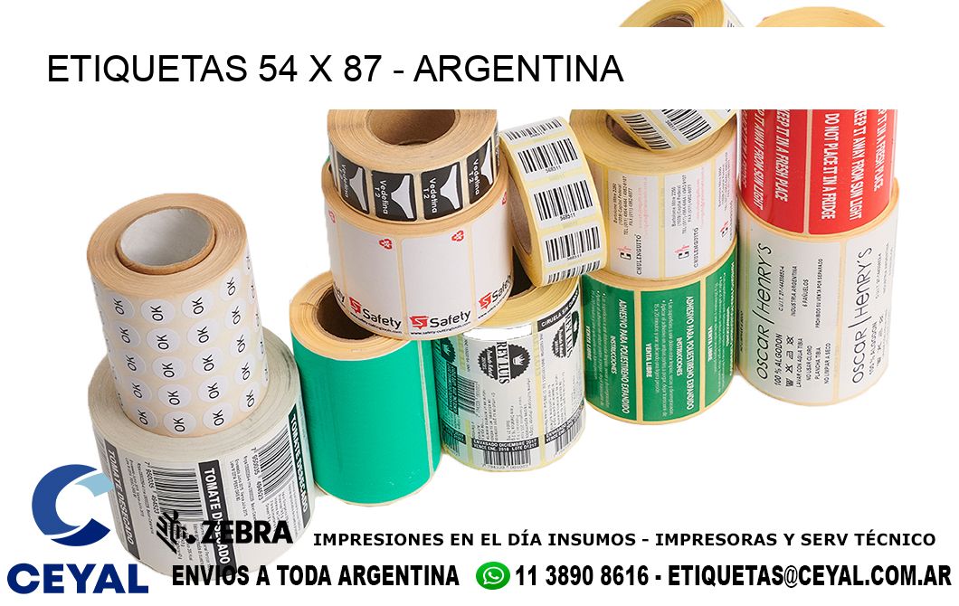 ETIQUETAS 54 x 87 - ARGENTINA