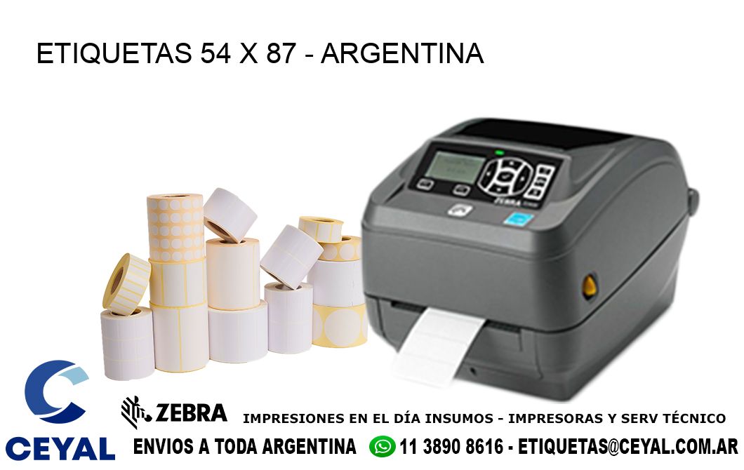 ETIQUETAS 54 x 87 - ARGENTINA