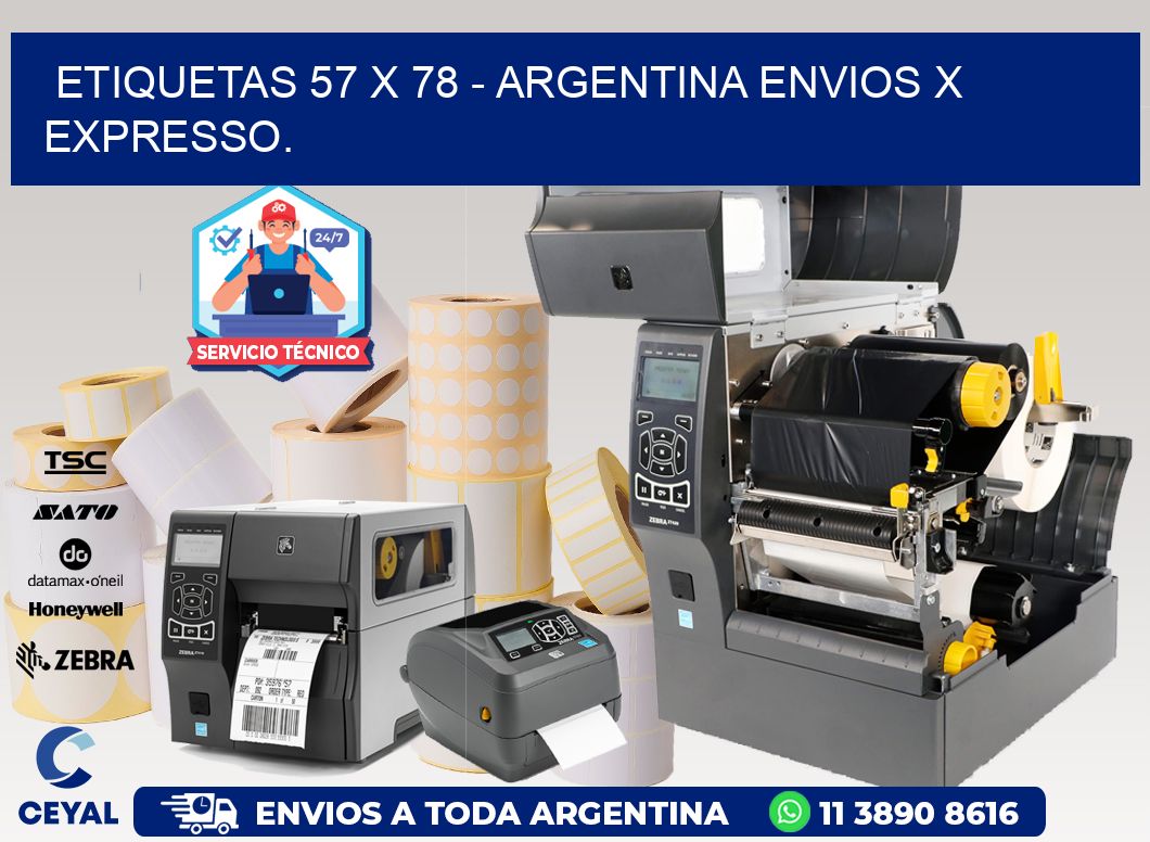 ETIQUETAS 57 x 78 - ARGENTINA ENVIOS X EXPRESSO.