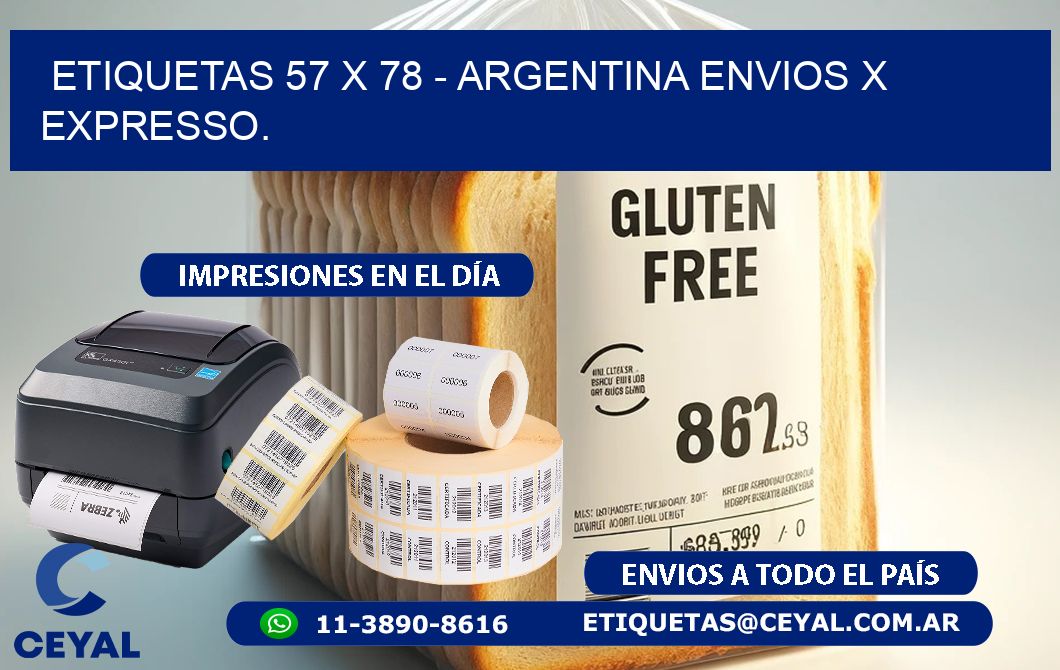 ETIQUETAS 57 x 78 - ARGENTINA ENVIOS X EXPRESSO.