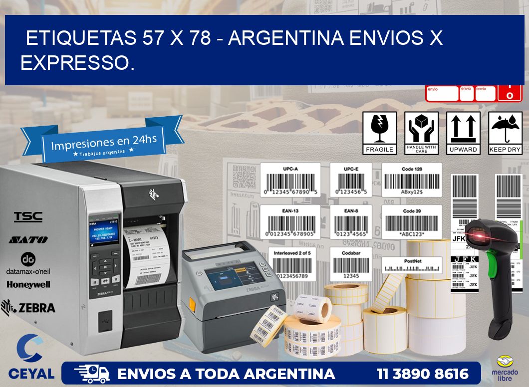 ETIQUETAS 57 x 78 – ARGENTINA ENVIOS X EXPRESSO.