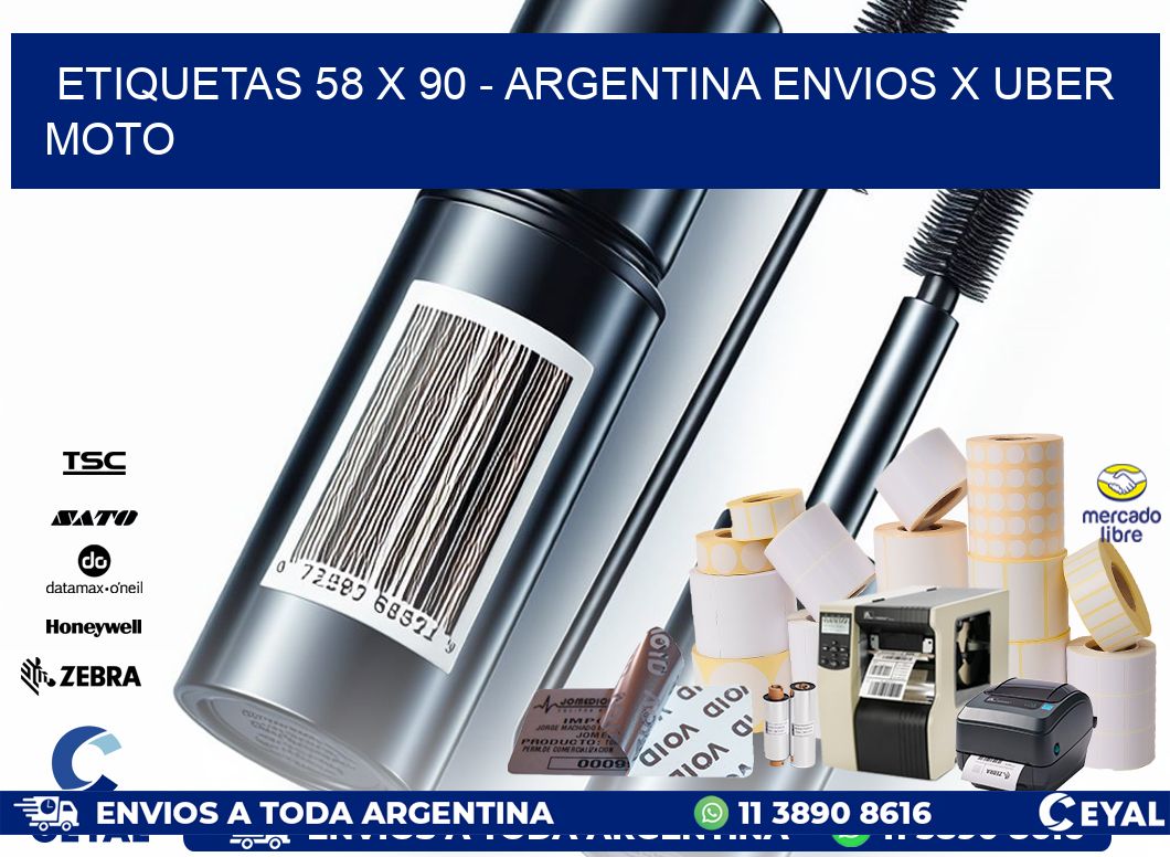 ETIQUETAS 58 x 90 – ARGENTINA ENVIOS X UBER MOTO