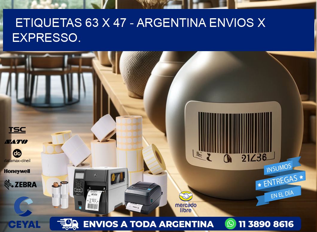 ETIQUETAS 63 x 47 - ARGENTINA ENVIOS X EXPRESSO.