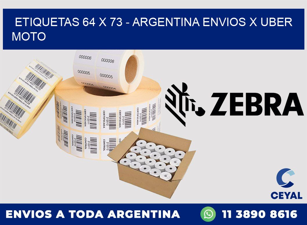 ETIQUETAS 64 x 73 – ARGENTINA ENVIOS X UBER MOTO