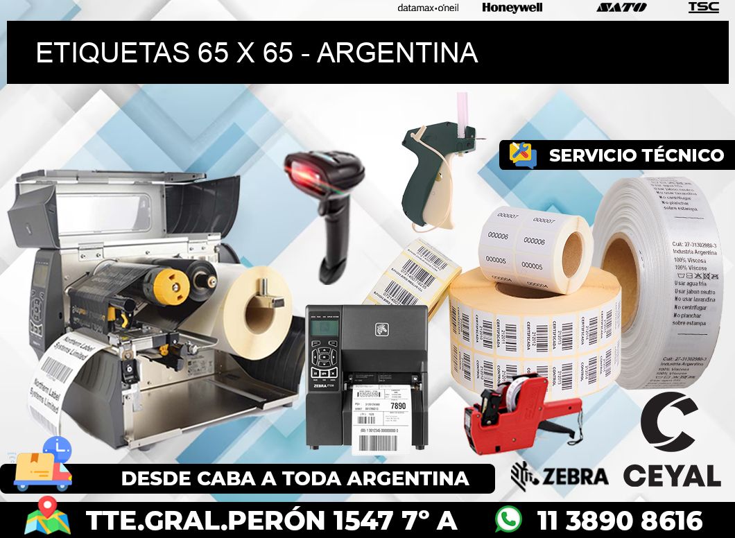 ETIQUETAS 65 x 65 - ARGENTINA