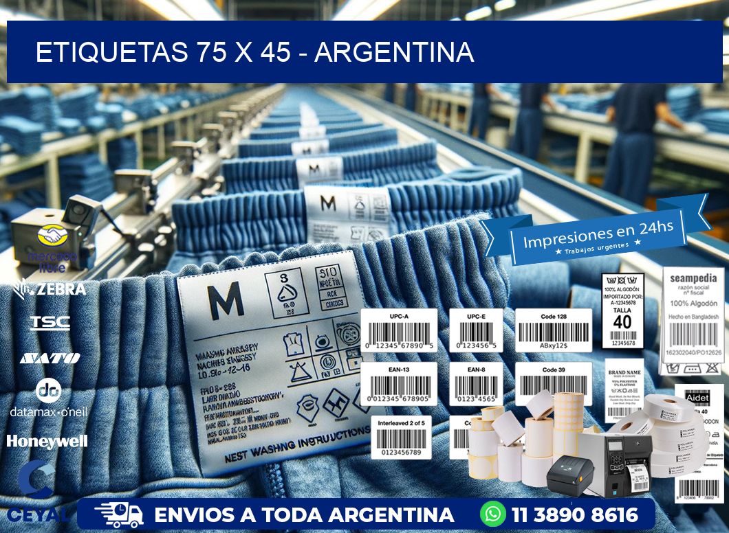 ETIQUETAS 75 x 45 - ARGENTINA