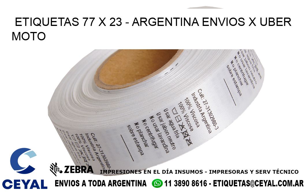 ETIQUETAS 77 x 23 - ARGENTINA ENVIOS X UBER MOTO