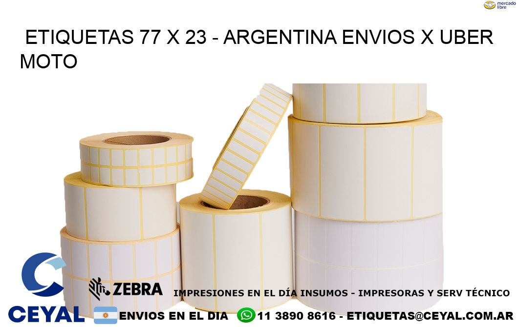 ETIQUETAS 77 x 23 – ARGENTINA ENVIOS X UBER MOTO