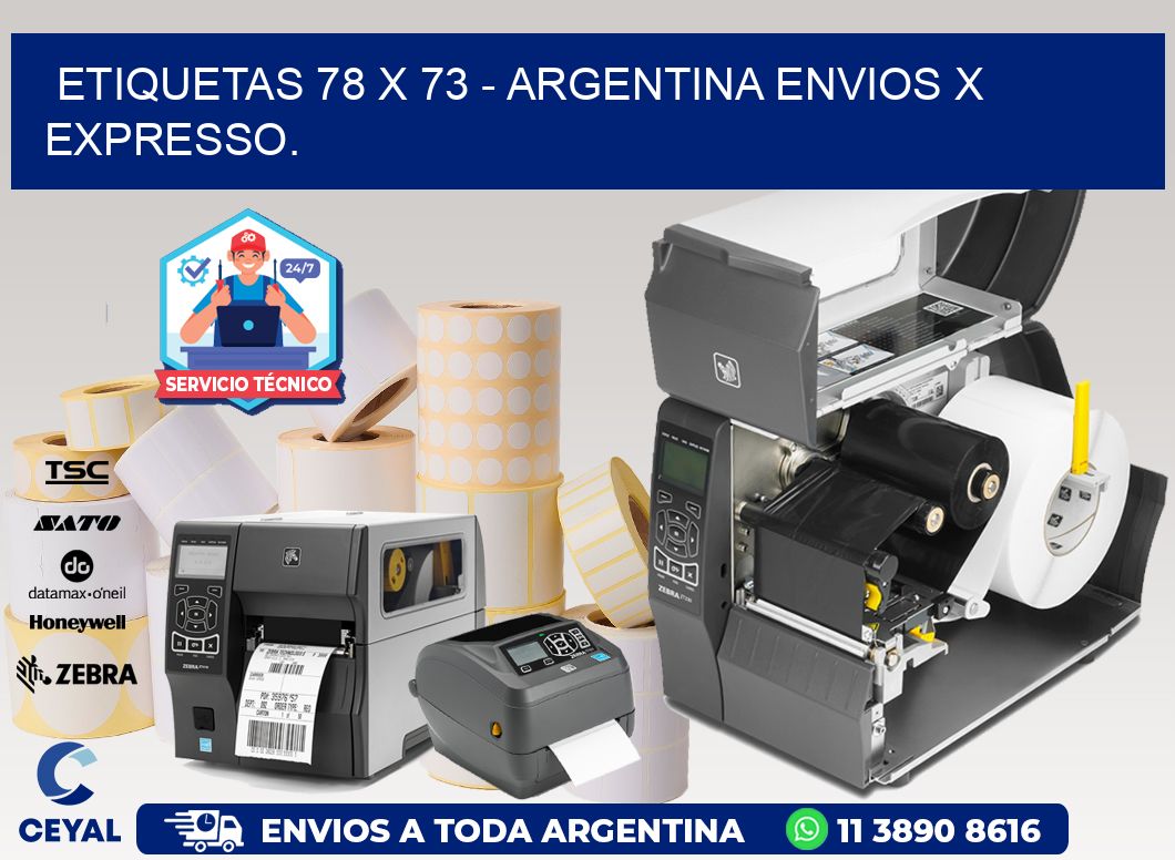 ETIQUETAS 78 x 73 - ARGENTINA ENVIOS X EXPRESSO.