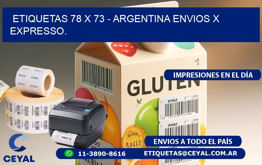 ETIQUETAS 78 x 73 - ARGENTINA ENVIOS X EXPRESSO.