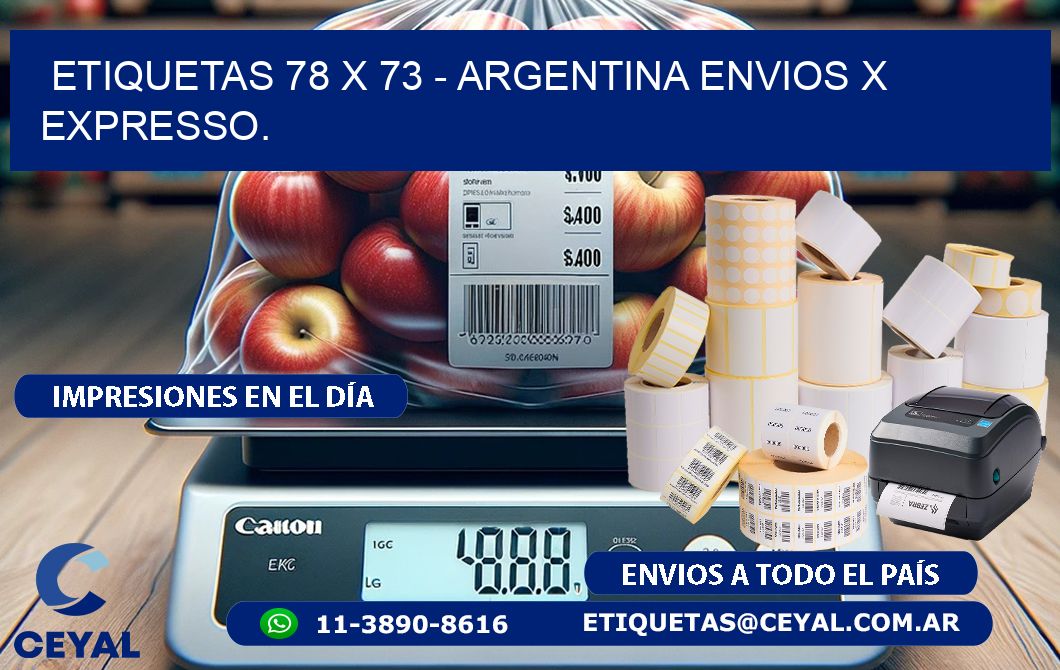 ETIQUETAS 78 x 73 - ARGENTINA ENVIOS X EXPRESSO.