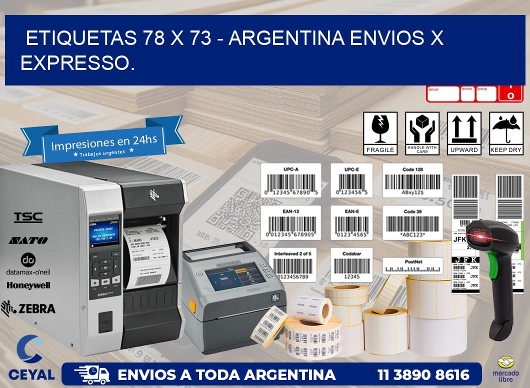 ETIQUETAS 78 x 73 – ARGENTINA ENVIOS X EXPRESSO.