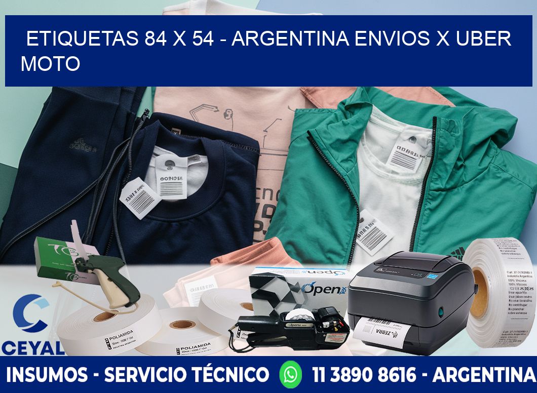 ETIQUETAS 84 x 54 - ARGENTINA ENVIOS X UBER MOTO