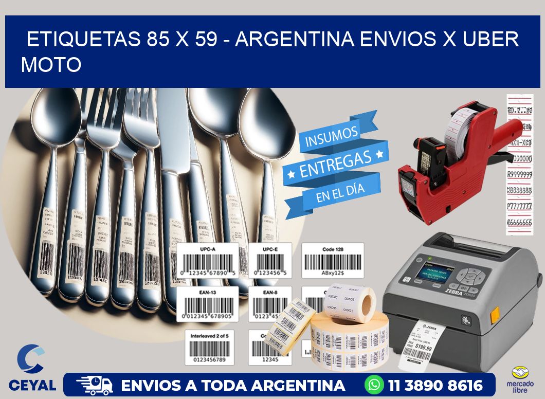 ETIQUETAS 85 x 59 – ARGENTINA ENVIOS X UBER MOTO