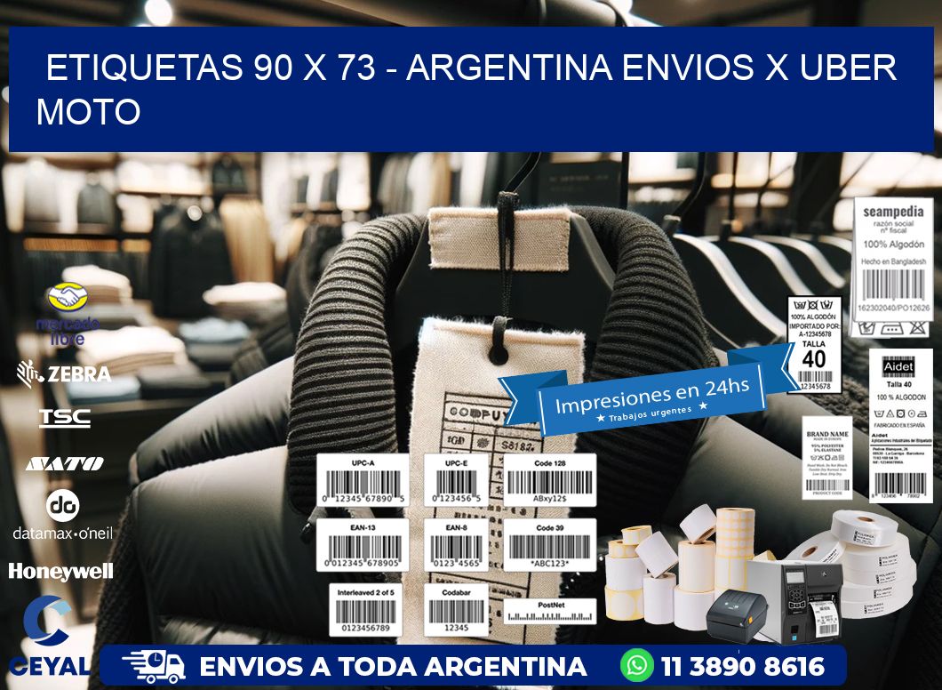 ETIQUETAS 90 x 73 - ARGENTINA ENVIOS X UBER MOTO