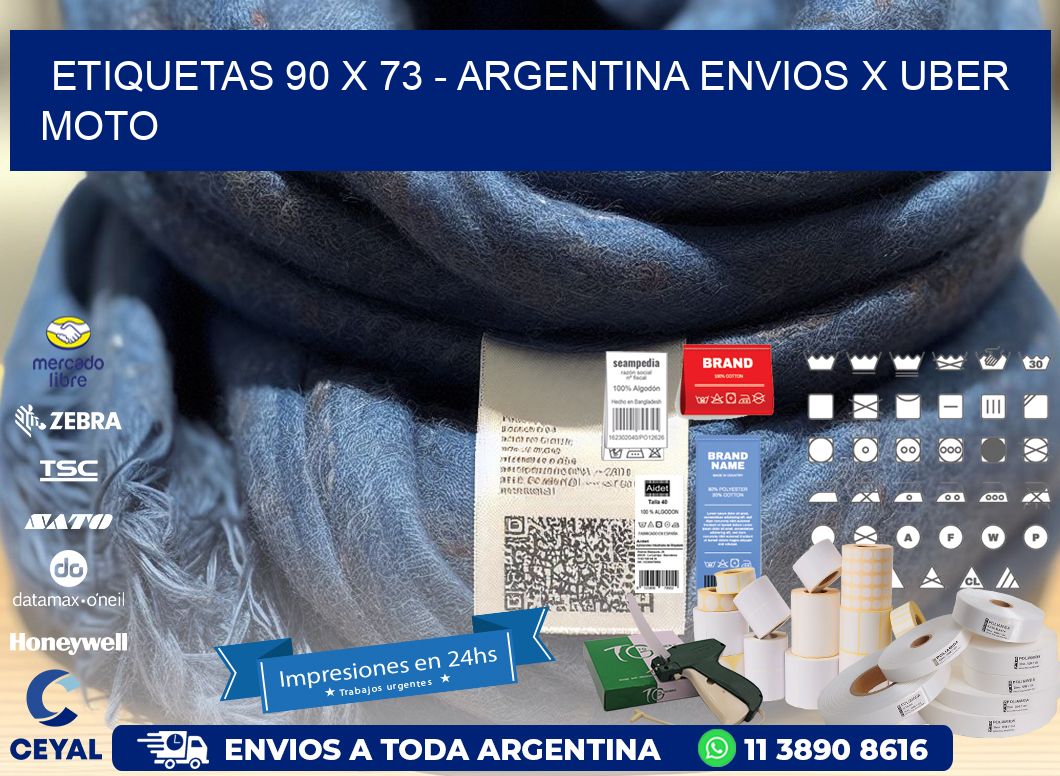 ETIQUETAS 90 x 73 - ARGENTINA ENVIOS X UBER MOTO