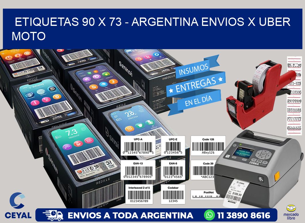 ETIQUETAS 90 x 73 - ARGENTINA ENVIOS X UBER MOTO