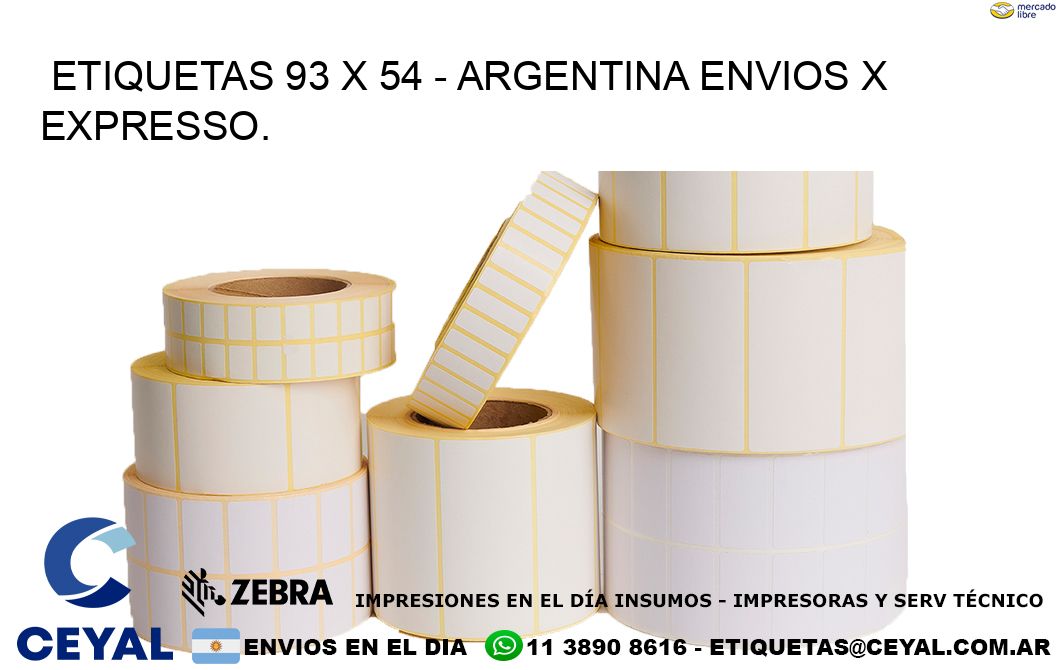 ETIQUETAS 93 x 54 - ARGENTINA ENVIOS X EXPRESSO.