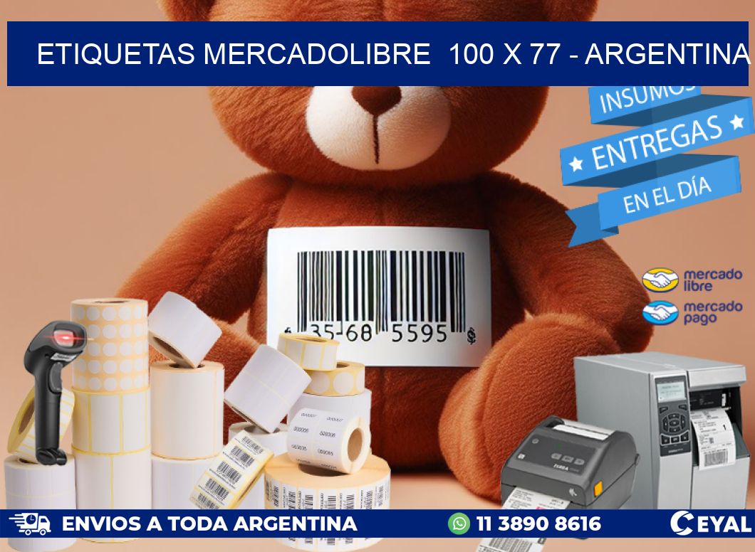 ETIQUETAS MERCADOLIBRE  100 x 77 - ARGENTINA