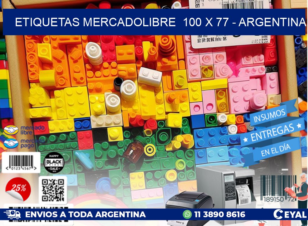 ETIQUETAS MERCADOLIBRE  100 x 77 - ARGENTINA