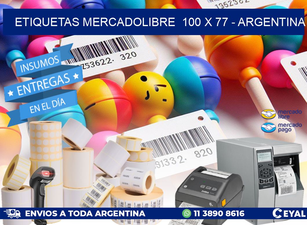 ETIQUETAS MERCADOLIBRE  100 x 77 - ARGENTINA