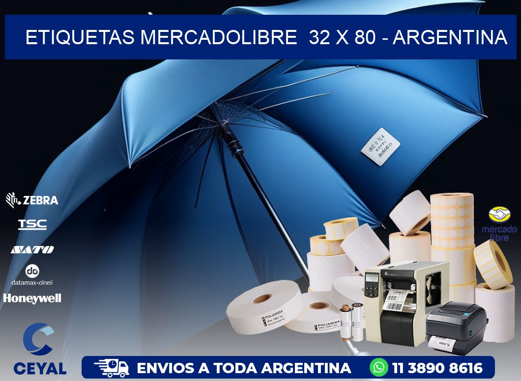 ETIQUETAS MERCADOLIBRE  32 x 80 - ARGENTINA