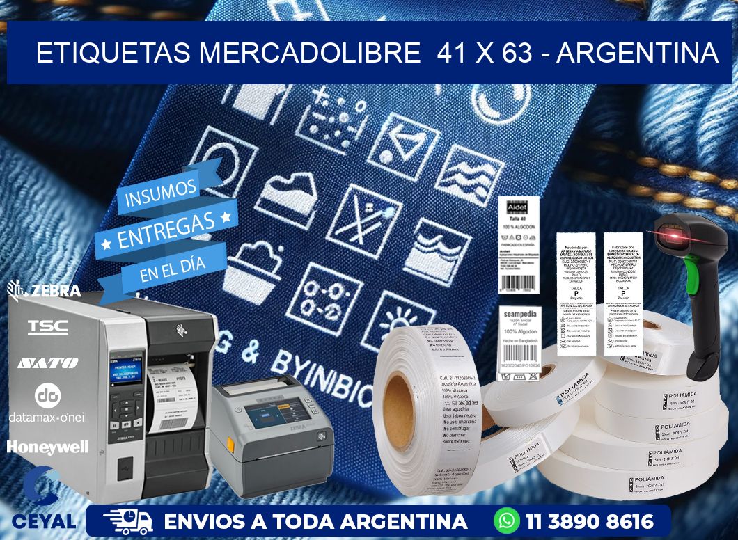 ETIQUETAS MERCADOLIBRE  41 x 63 - ARGENTINA