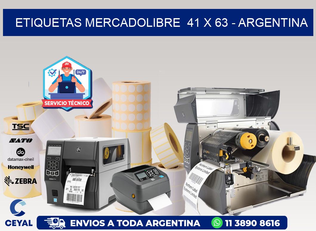 ETIQUETAS MERCADOLIBRE  41 x 63 - ARGENTINA