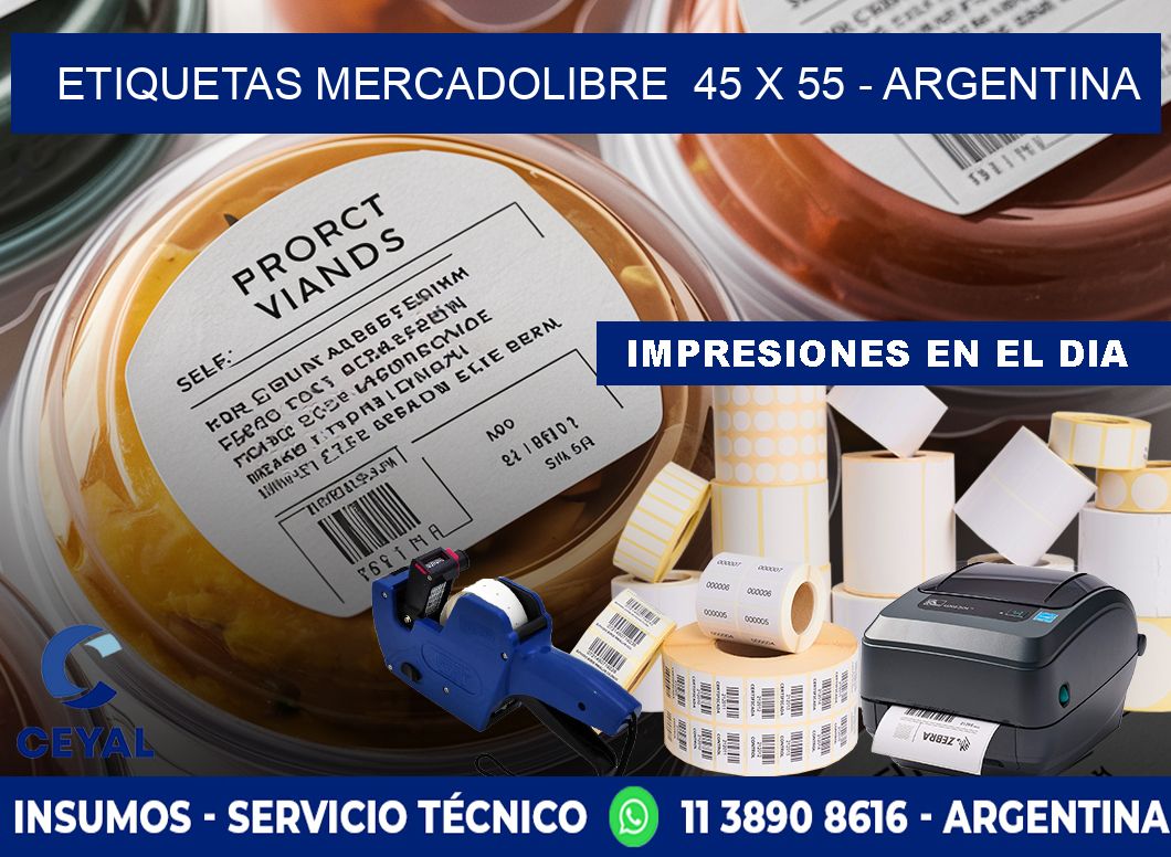 ETIQUETAS MERCADOLIBRE  45 x 55 - ARGENTINA